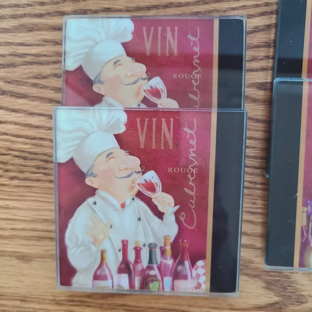 Wine Chef Sommelier Glass Coasters W/ Artwork by Shari Warren Beverage Coasters